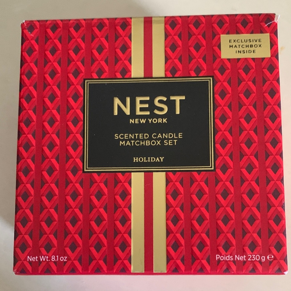NEST Fragrances Red and Gold Scented Candle Matchbox Set